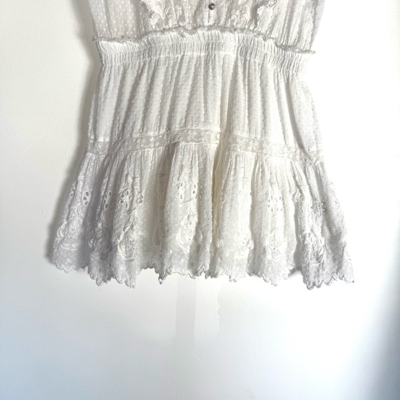 LoveShackFancy White Ruffled Tiered Mini Dress - Picture 5 of 11